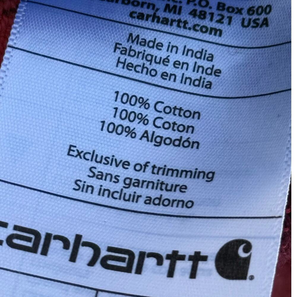 CARHARTT orange plaid heavyweight Rugged Flex 100% cotton flannel shirt jacket - Picture 8 of 8